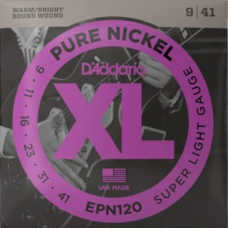 D'Addario EPN120 XL Pure Nickel Super Light 09-41