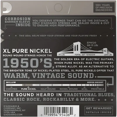 Струни D'Addario EPN120 XL Pure Nickel Super Light 09-41