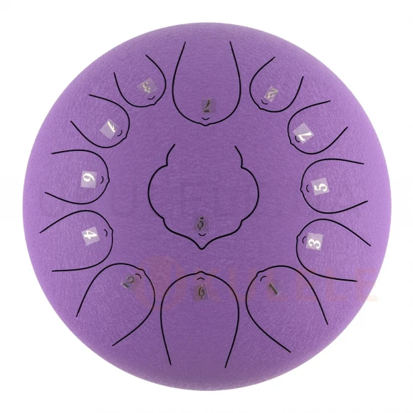 Глюкофон Hluru Huashu THD13-12 Lavander Tongue Drum (13notes 12" C major) Carbon Steel