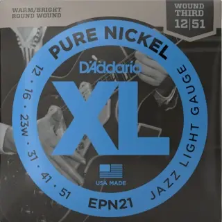 D'Addario EPN21 XL Pure Nickel Jazz Light 12-51