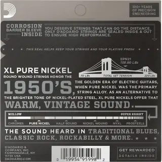 D'Addario EPN21 XL Pure Nickel Jazz Light 12-51