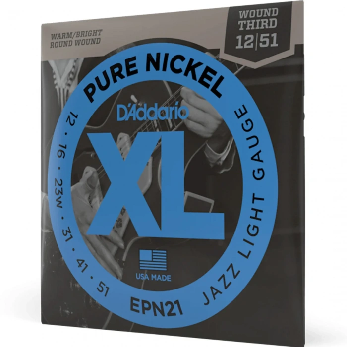 D'Addario EPN21 XL Pure Nickel Jazz Light 12-51