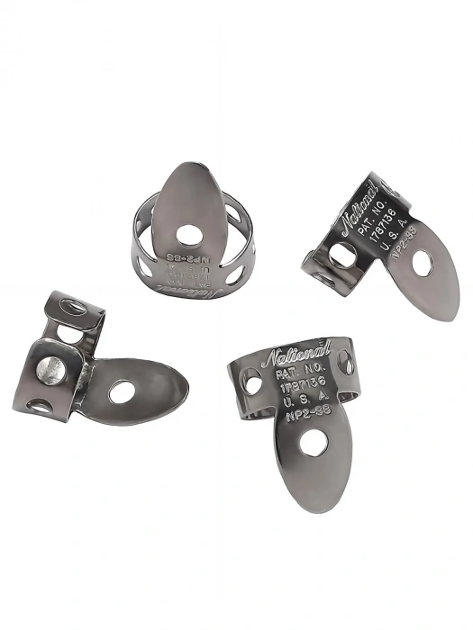 D'Addario National Pick Variety Pack - Finger and Thumb Picks 6 Pack Stainless Steel