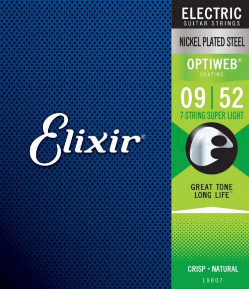 Струны Elixir 19007 Optiweb Anti Rust Nickel Plated Steel 7-string 9/52