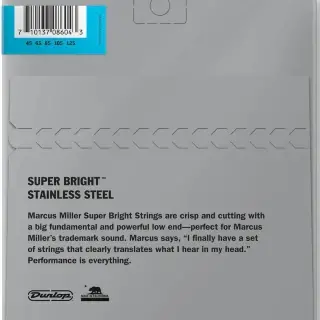Dunlop DBMMS45125 Marcus Miller Super Bright Bass Strings 5-String 45-125