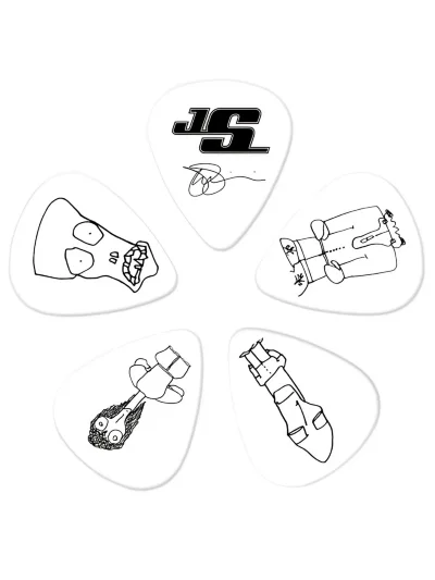 Набір медіаторів D'Addario 1CWH4-10JS Joe Satriani Signature White (Medium Gauge)