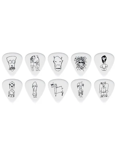 Набір медіаторів D'Addario 1CWH4-10JS Joe Satriani Signature White (Medium Gauge)