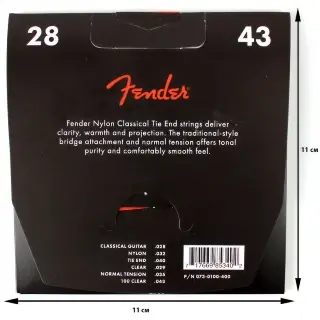 Fender 100 Nylon Acoustic Strings Tie End 28-43