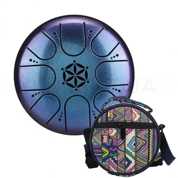 Глюкофон Hluru TCT8-5 Blueberry 5" (13см) 8 нот Tongue Drum Titanium Steel