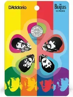 D'Addario 1CWH2-10B6 The Beatles Sgt. Pepper's Lonely Hearts Club Band 50th Anniversary Guitar Picks Light Gauge (.50mm) 10-Pack