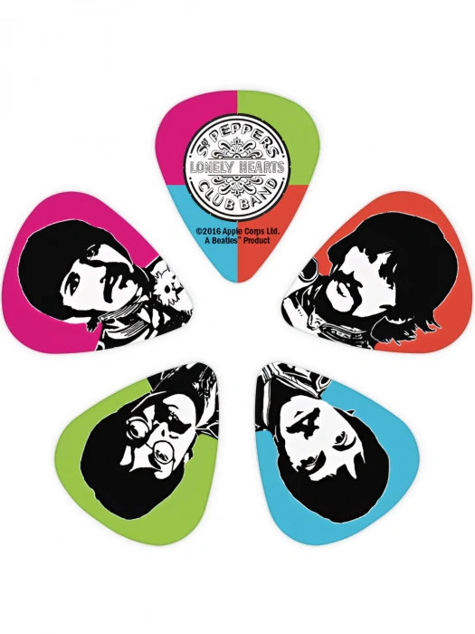 D'Addario 1CWH2-10B6 The Beatles Sgt. Pepper's Lonely Hearts Club Band 50th Anniversary Guitar Picks Light Gauge (.50mm) 10-Pack