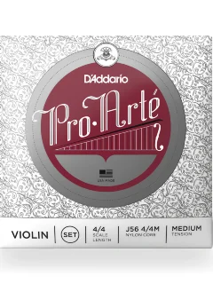 D'Addario J56 4/4M Pro-Arté Violin String Set 4/4 Scale Medium Tension