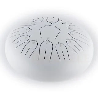 Hluru Huashu TSL13-12 White Tongue Drum (13notes 12") Carbon Steel