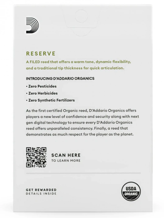 D'Addario ODJR1030 Organic Reserve Alto Sax #3.0 - 10 Box