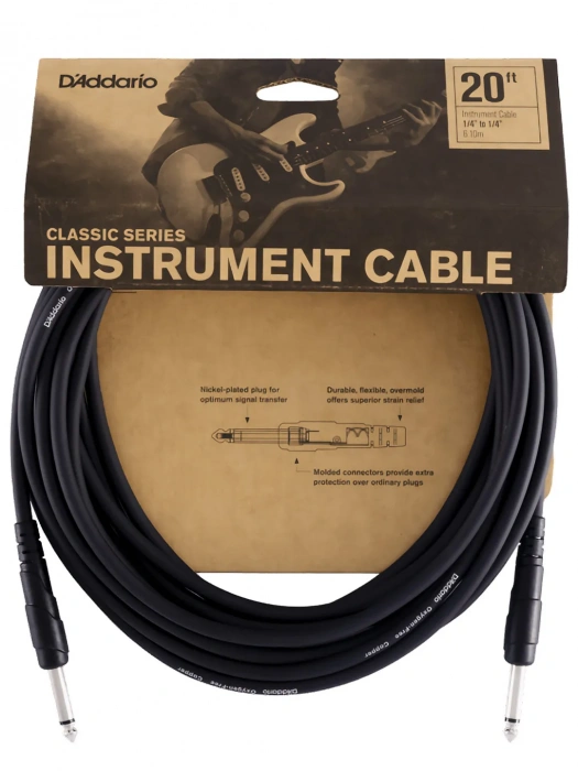 D'Addario PW-CGT-20 Classic Series Instrument Cable (6m)