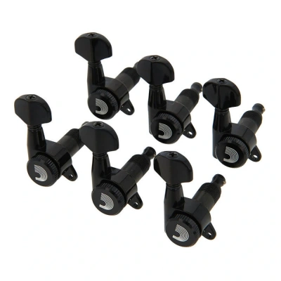 D&#039;Addario PWAT-6R2 Auto-Trim Tuning Machines (6 in-line Black)