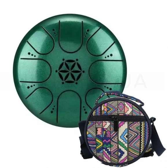 Глюкофон Hluru TCT8-5 JewelGreen 5" (13см) 8 нот Tongue Drum Titanium Steel