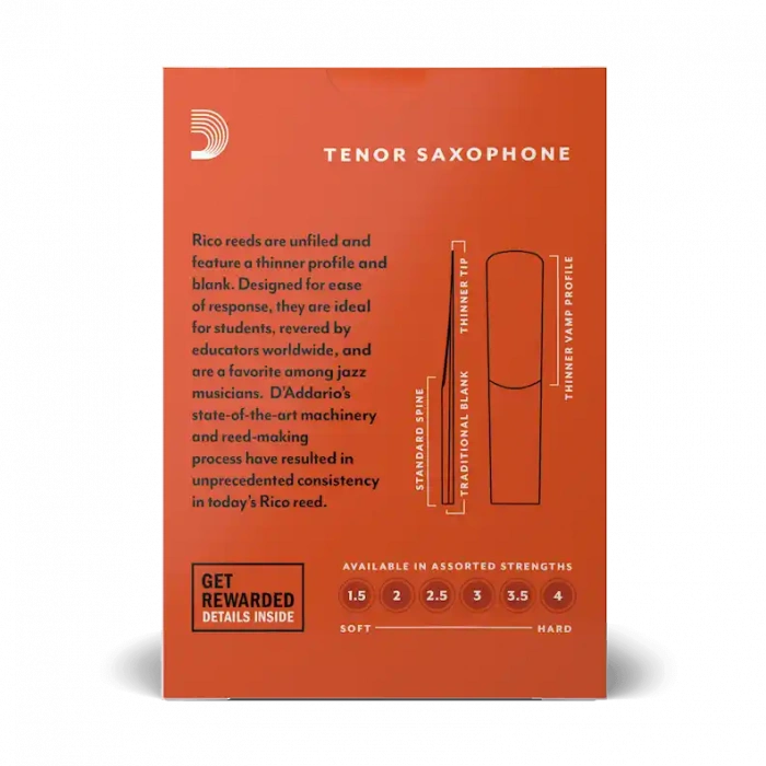D'Addario Rico - Tenor Sax #3.5 - 10 Pack