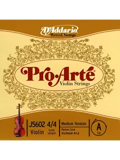 D'Addario J5602 4/4M Pro-Arté Violin Single A String 4/4 Scale Medium Tension