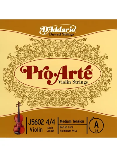 Струни для скрипки D'Addario J5602 4/4M Pro-Arté Violin Single A String 4/4 Scale Medium Tension