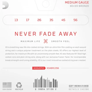 D'Addario XSABR1356 XS 80/20 Bronze Medium 13-56