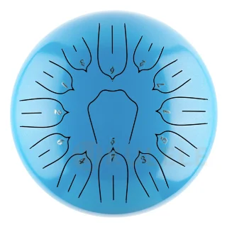 Hluru Huashu TSL13-12 SkyBlue Tongue Drum (13notes 12") Carbon Steel