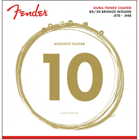 Струни Fender 880XL Dura-Tone Coated 80/20 Bronze 10/48