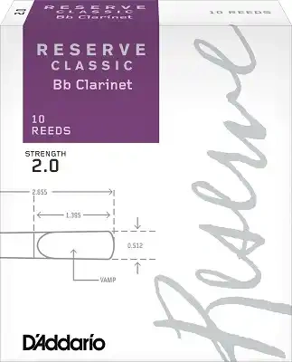 Тростина Тростина D'Addario DCT1020 Reserve Classic Bb Clarinet #2.0 - 10 Box