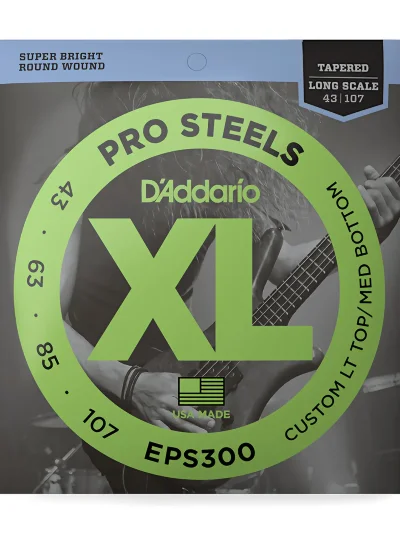 Струни D'Addario EPS300 XL Prosteeels Bass Custom Light Top/Medium Bottom (43-107)
