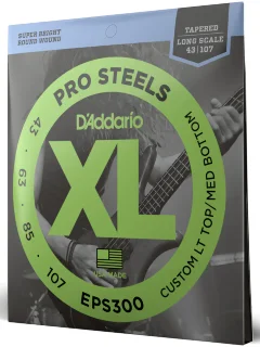 D'Addario EPS300 XL Prosteeels Bass Custom Light Top/Medium Bottom (43-107)