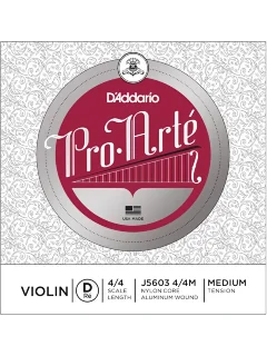 D'Addario J5603 4/4M Pro-Arté Violin Single D String 4/4 Scale Medium Tension