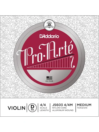 Струни для скрипки D'Addario J5603 4/4M Pro-Arté Violin Single D String 4/4 Scale Medium Tension