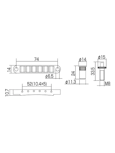 Бридж Gotoh GE103B-T (CK)