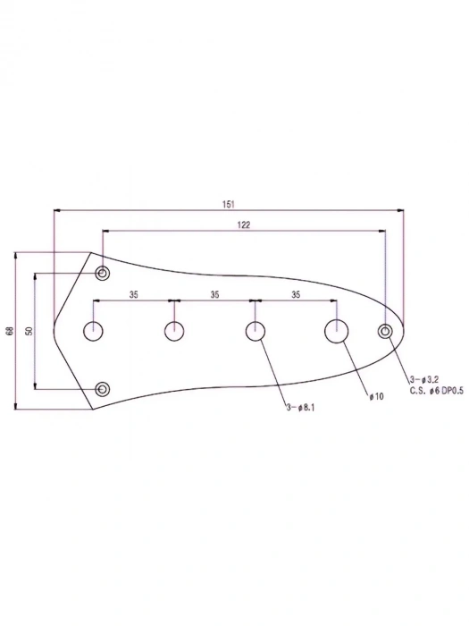 Paxphil HC002 CR JB-Style Control Plate (Chrome)