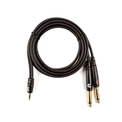 D&#039;Addario PW-MPTS-06 Custom Series 1/8” to Dual 1/4” Audio Cable (1.8m)