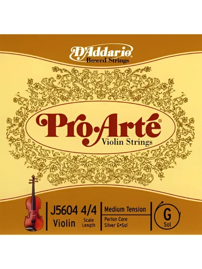 Струни для скрипки D'Addario J5604 4/4M Pro-Arté Violin Single G String 4/4 Scale Medium Tension