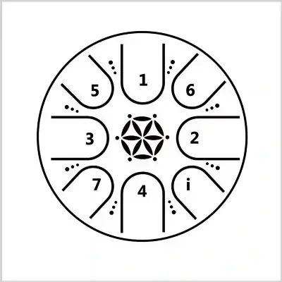 Глюкофон Hluru TCT8-5 Purple 5" (13см) 8 нот Tongue Drum Titanium Steel