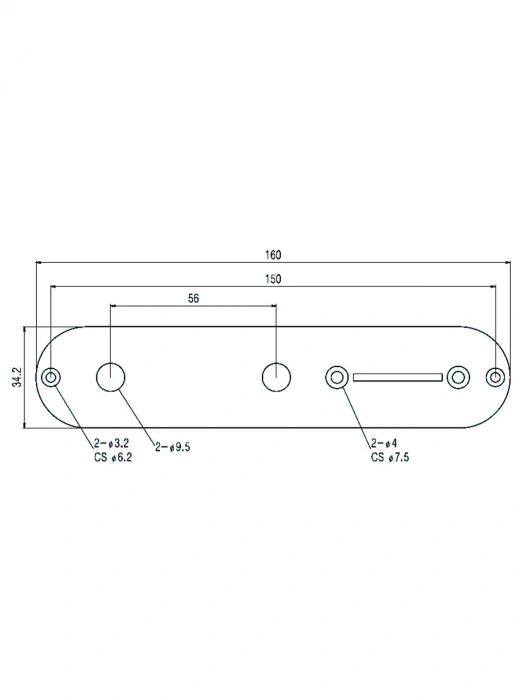 Paxphil HC011 CR Control Plate for Tele (Chrome)