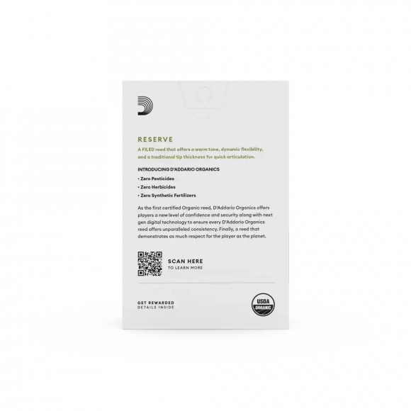 Трость D'Addario Organic Reserve - Alto Sax #2.5 - 10 Box Трость D'Addario Organic Reserve - Alto Sax #2.5 - 10 Box