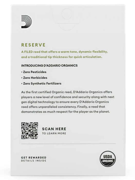 D'Addario ODJR1025 Organic Reserve Alto Sax #2.5 - 10 Box