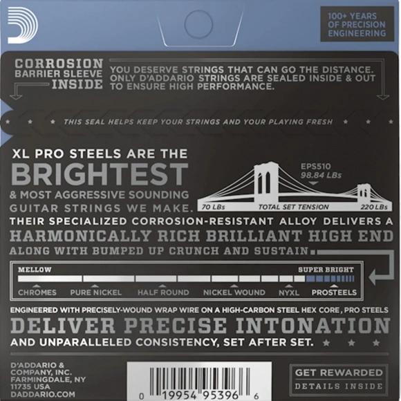 Струни D'Addario EPS510 XL Prosteels Regular Light 10-46 Струни D'Addario EPS510 XL Prosteels Regular Light 10-46