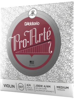 D'Addario J56W 4/4M Pro-Arté Violin String Set With Wound E 4/4 Scale Medium Tension