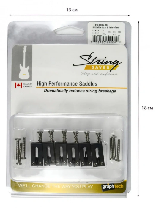 Набір сідел Набір сідел Graph Tech PS-8001-00 String Saver Saddle Strat/Tele Style (6 pcs)