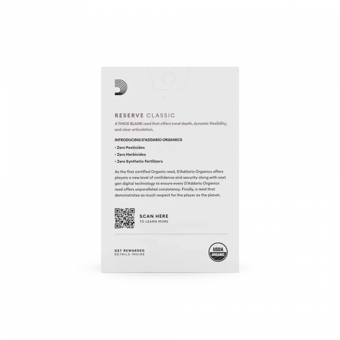 D'Addario Organic Reserve Classic Bb Clarinet #3.5 - 10 Box