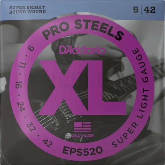 Струны D'Addario EPS520 XL Prosteels Super Light 09-42