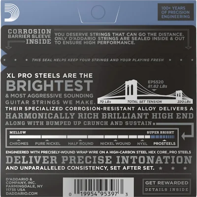 Струни D'Addario EPS520 XL Prosteels Super Light 09-42
