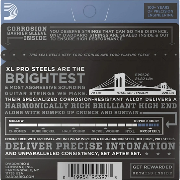 Струны D'Addario EPS520 XL Prosteels Super Light 09-42 Струны D'Addario EPS520 XL Prosteels Super Light 09-42