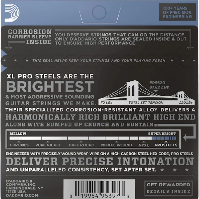 D'Addario EPS520 XL Prosteels Super Light 09-42