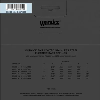 Струни Warwick 38200 EMP Medium 4-String (45-105)