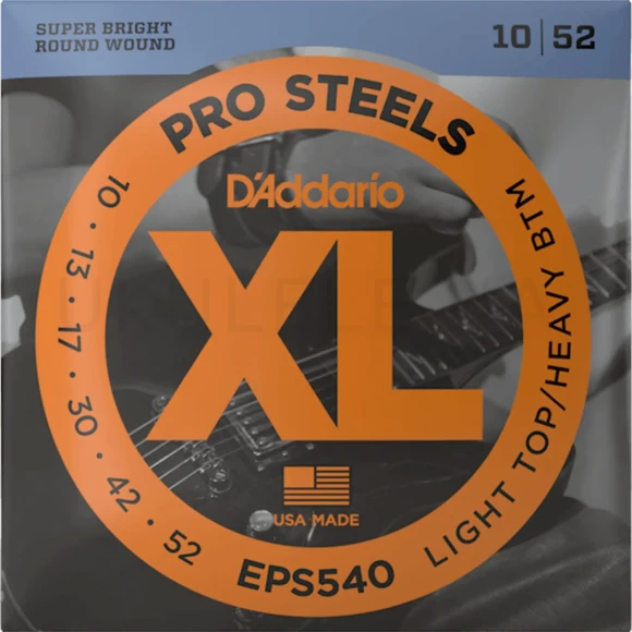 Струны D'Addario EPS540 XL Prosteels Light Top/Heavy Bottom 10-52